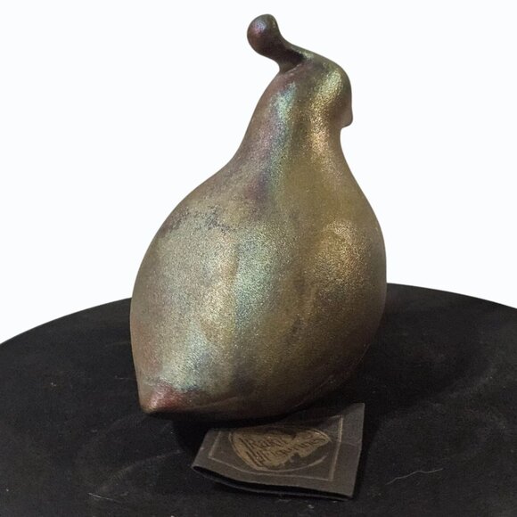 Raku Handcrafted Pottery Iridescent Quail Artist Signed Jeremy Diller - Picture 5 of 6